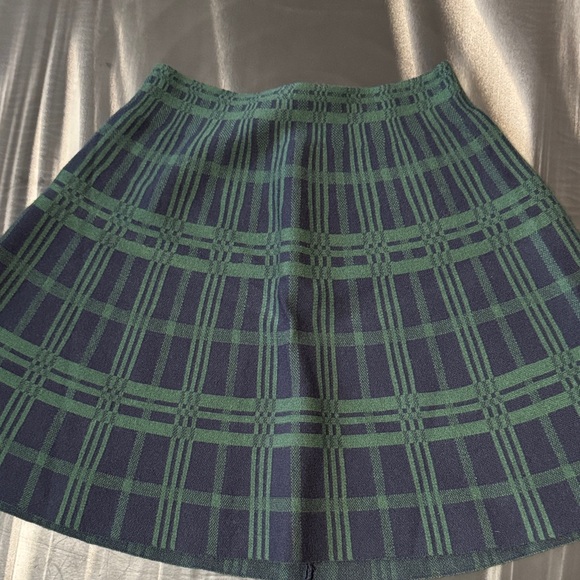 twik Dresses & Skirts - twik Navy and Green Plaid Skater Skirt